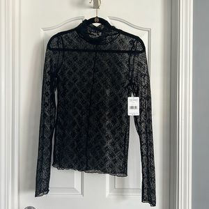 Black lace see through Free People turtle neck